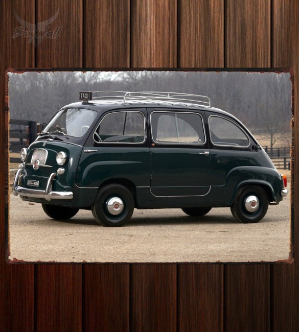 Металлическая табличка Fiat 600 Multipla Taxi Металлическая табличка Fiat 600 Multipla Taxi